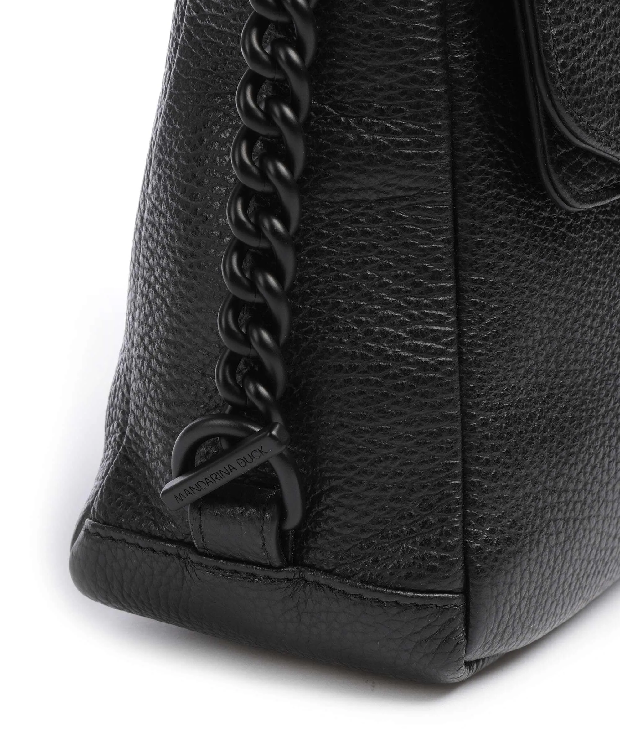 Mandarina Duck Mellow Neon Borsa a spalla pelle di vitello grana nero  