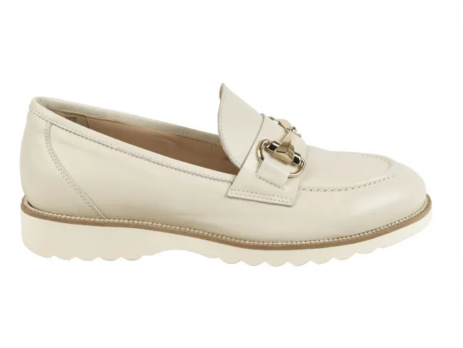 MOT-CLE SCARPE IN PELLE DONNA ESTATE DS2121  MOCASSINI AVORIO