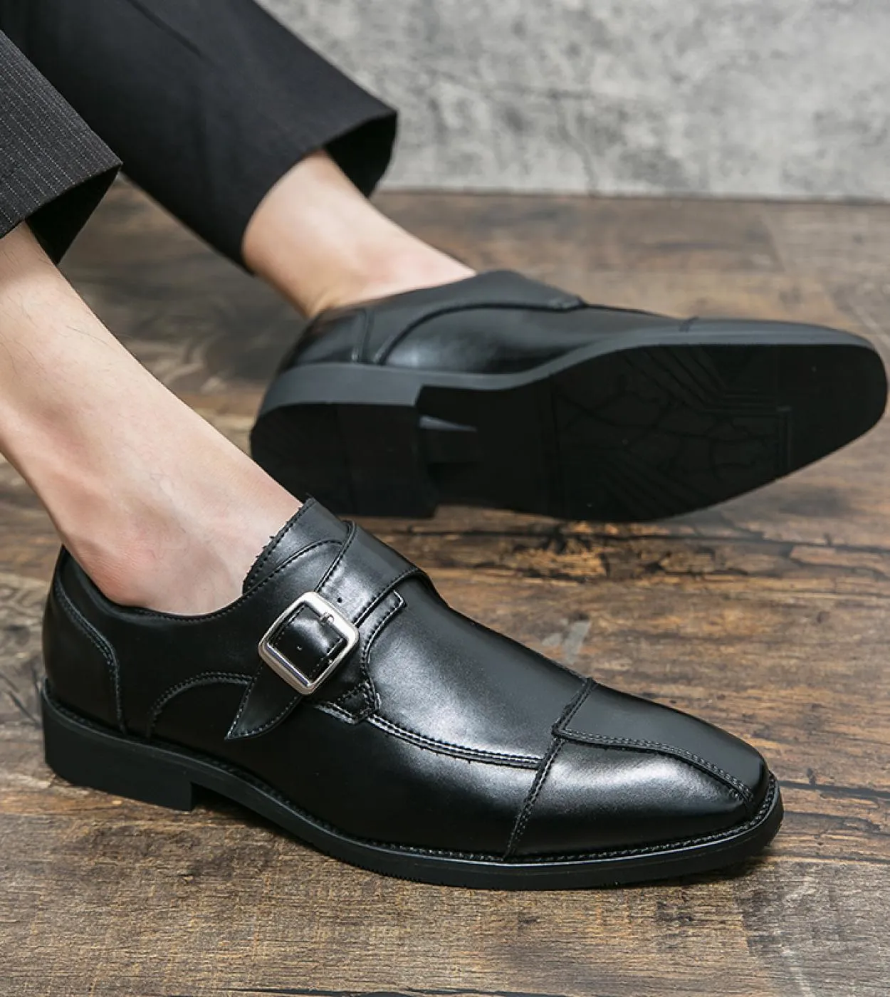Scarpe eleganti da uomo Scarpe da uomo formali Monk Designer Scarpe italiane Oxford da uomo Abito da sposa in pelle di marca Dop