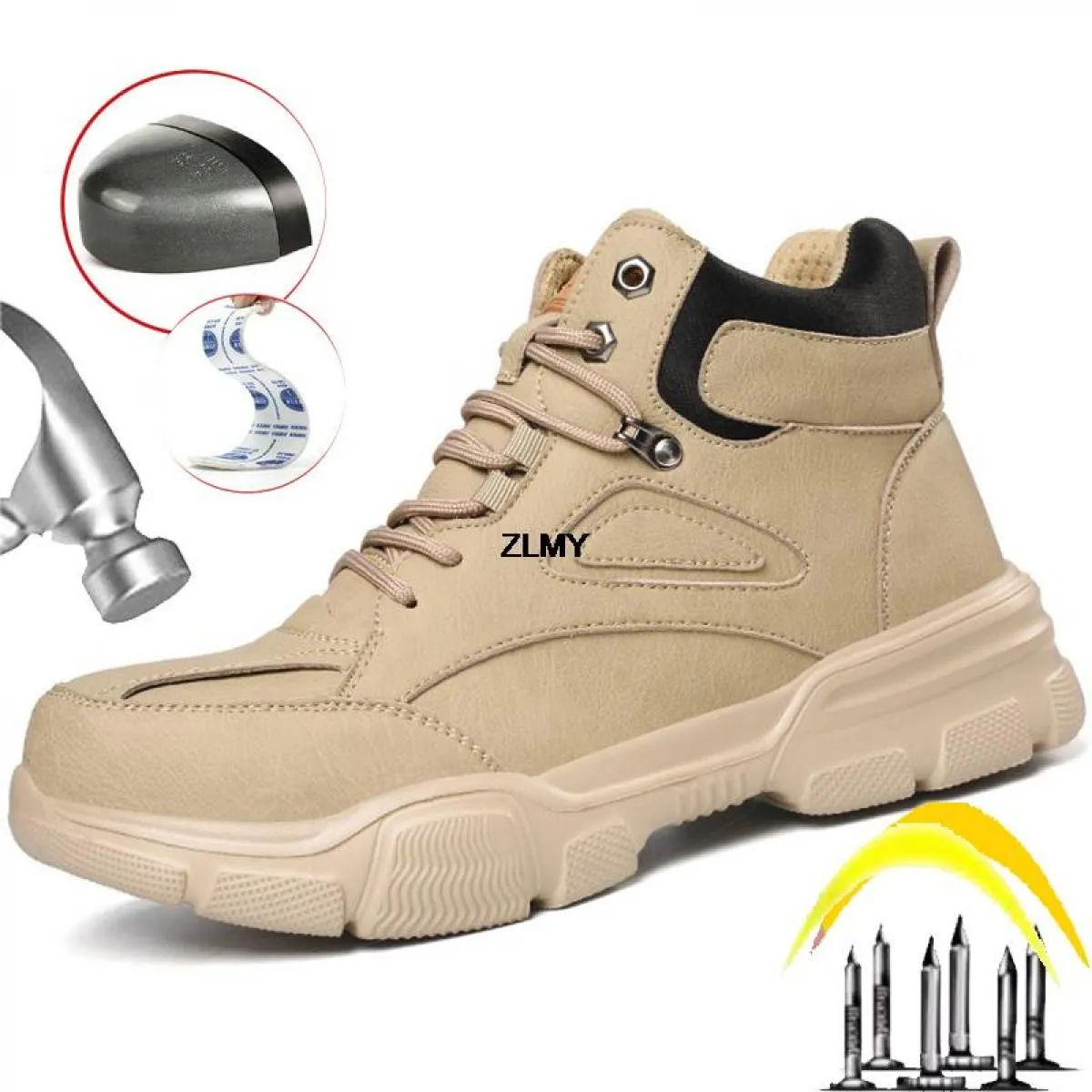 Sicurezza sul lavoro Stivali da uomo con punta in acciaio Stivali con punta in acciaio Scarpe Stivali con punta in acciaio Sicur