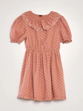 Vestito stile vintage in lino - ROSA